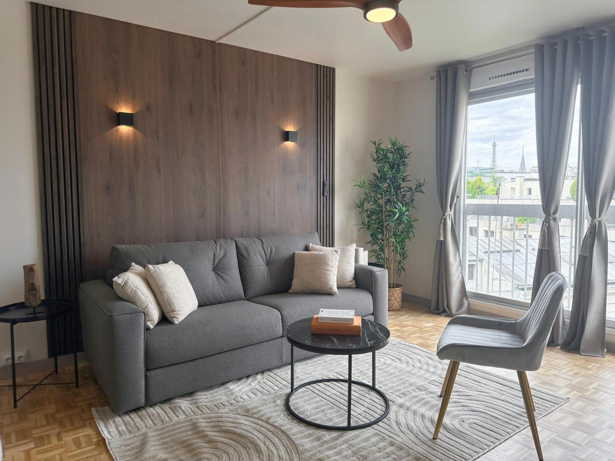 Brand-New Studio With Eiffel Tower View 파리 외부 사진